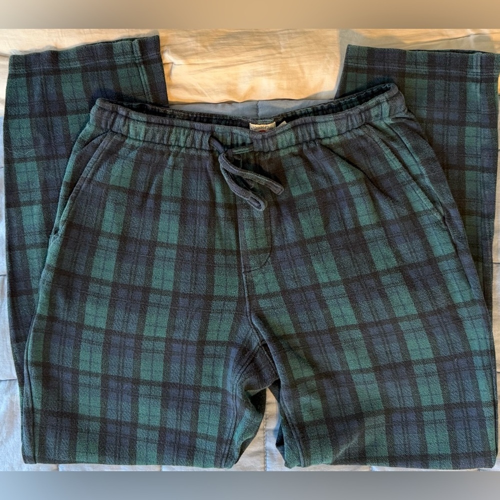 Faherty Blackwatch Plaid Flannel Lounge Pants Organic Cotton S